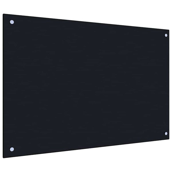 Schwarze Küchenrückwand aus Glas, 2er-Set