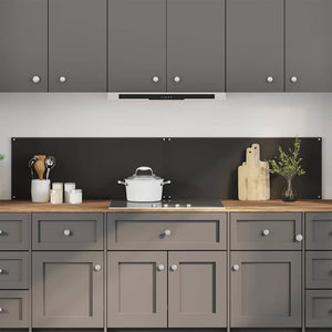 Schwarze Küchenrückwand aus Glas, 2 Stück