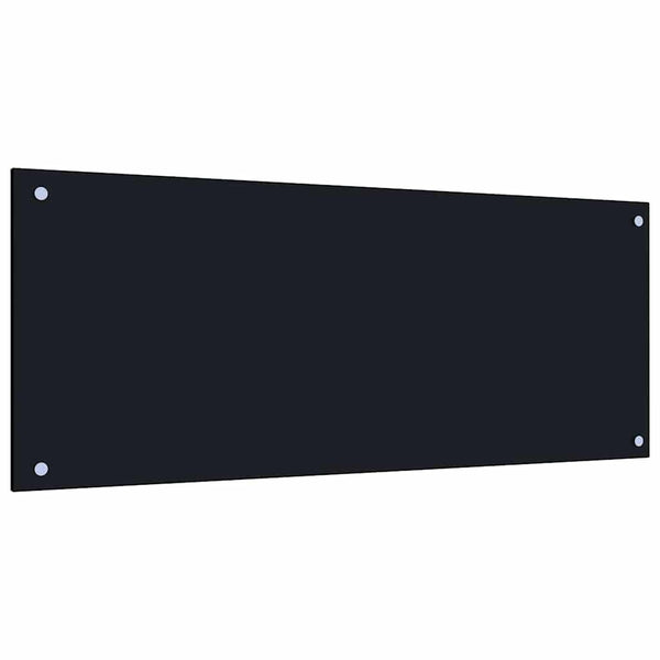 Schwarze Küchenrückwand aus Glas, 2 Stück