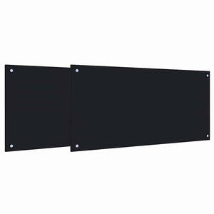 Schwarze Küchenrückwand 2er Set, 100x50 cm