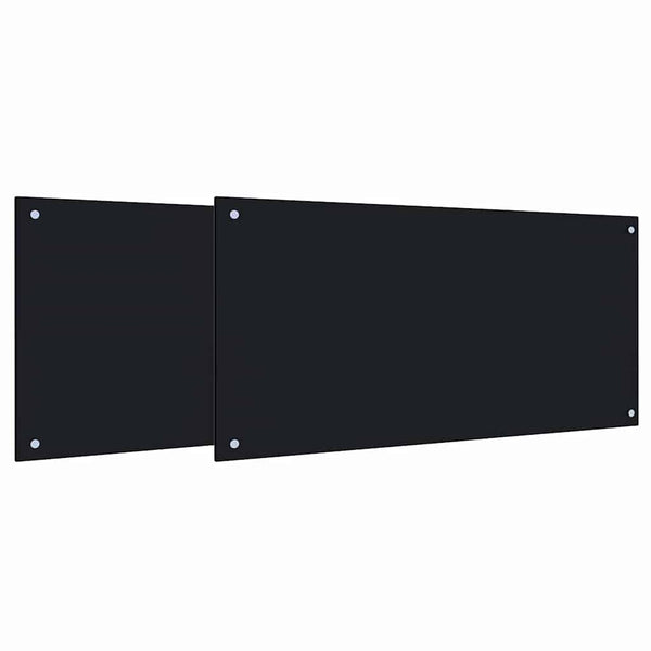 Schwarze Küchenrückwand 2er Set, 100x50 cm