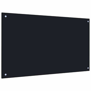 Schwarze Küchenrückwand aus Glas, 2er-Set
