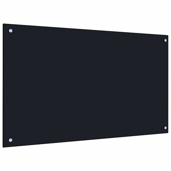 Schwarze Küchenrückwand aus Glas, 2er-Set