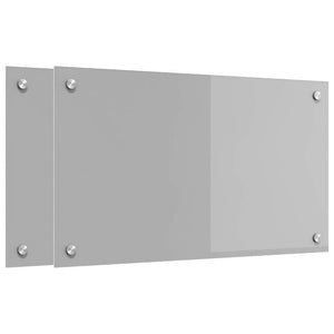 Küchenrückwand 2er Set Hellgrau Glas 70x40cm