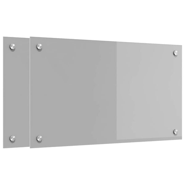 Küchenrückwand 2er Set Hellgrau Glas 70x40cm