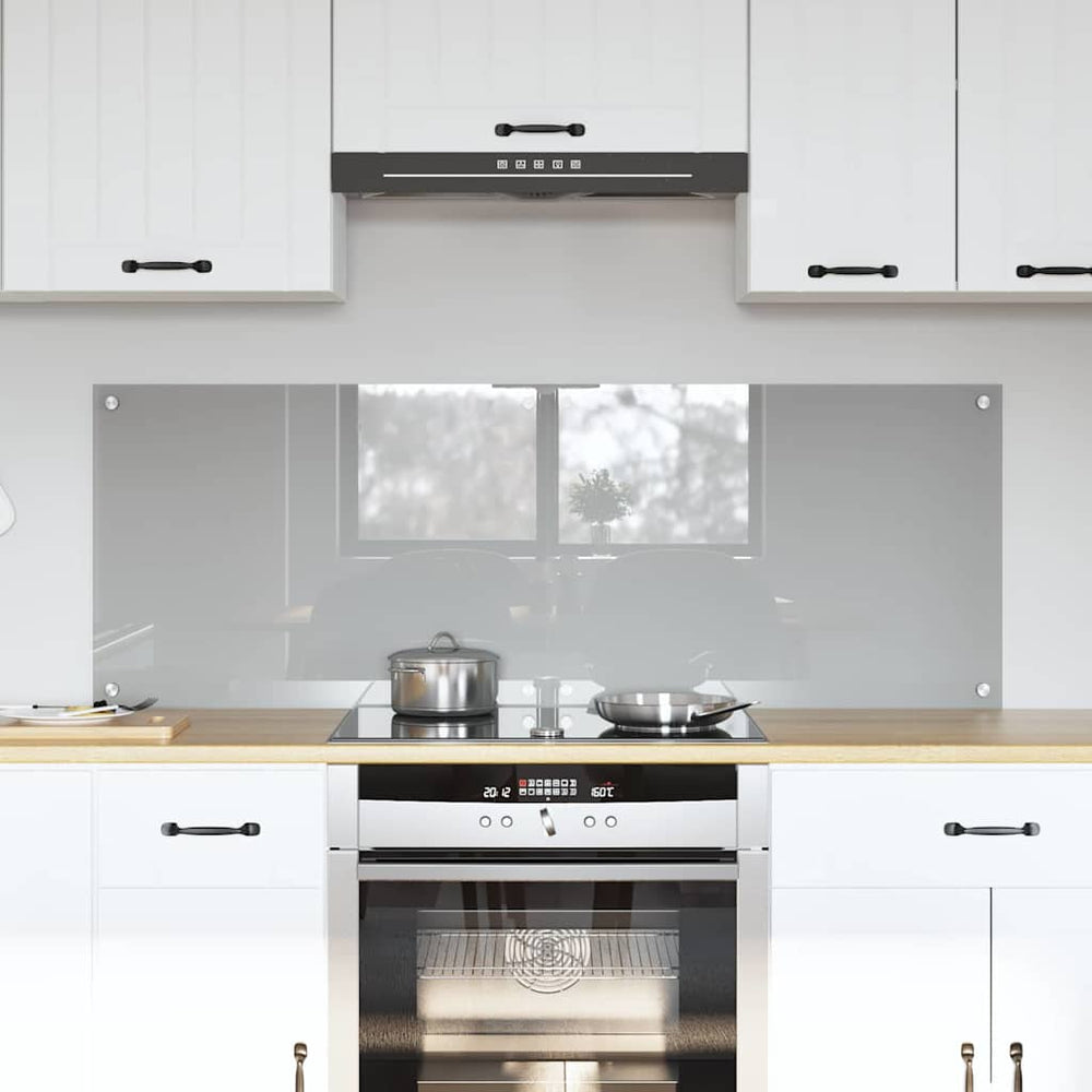 vidaXL Kitchen Splashback 2 pcs Light Grey 70 x 50 cm Tempered Glass