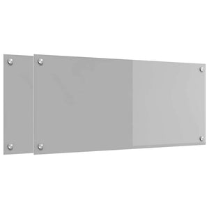 Küchenrückwand 2er Set Hellgrau Glas 90x40 cm