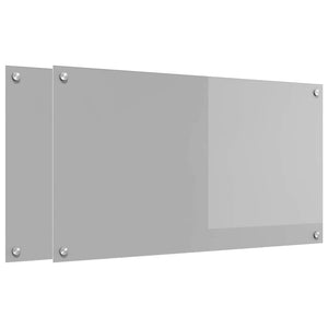 Küchenrückwand 2er Set Hellgrau Glas 90x50cm