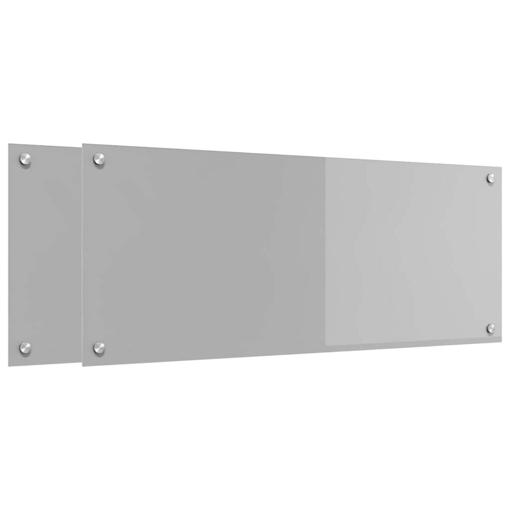 vidaXL Kitchen Splashback 2 pcs Light Grey 100 x 40 cm Tempered Glass