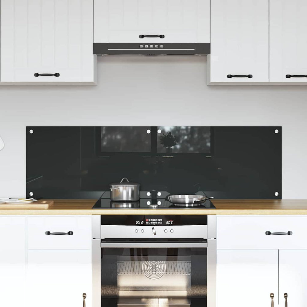vidaXL Kitchen Backsplash 2 pcs Dark Grey 70 x 40 cm Tempered Glass