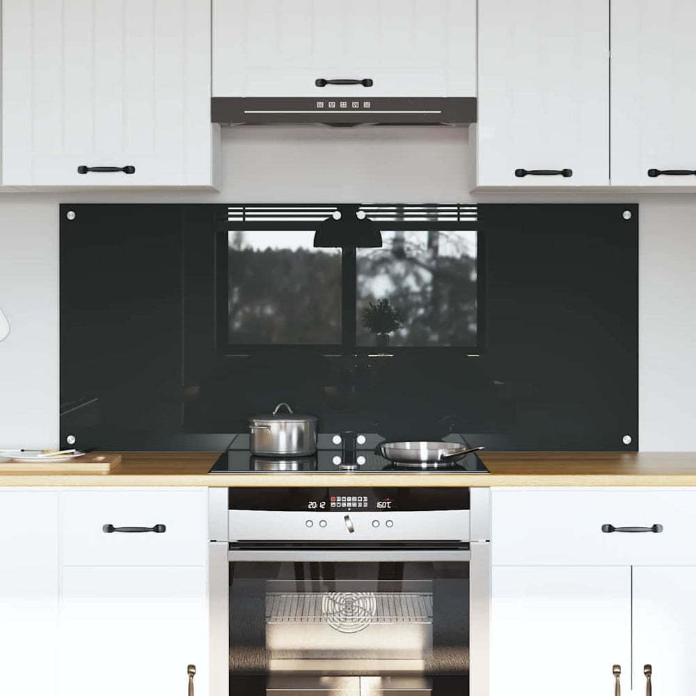 vidaXL Kitchen Splashback 2 pcs Dark Grey 70 x 60 cm Tempered Glass
