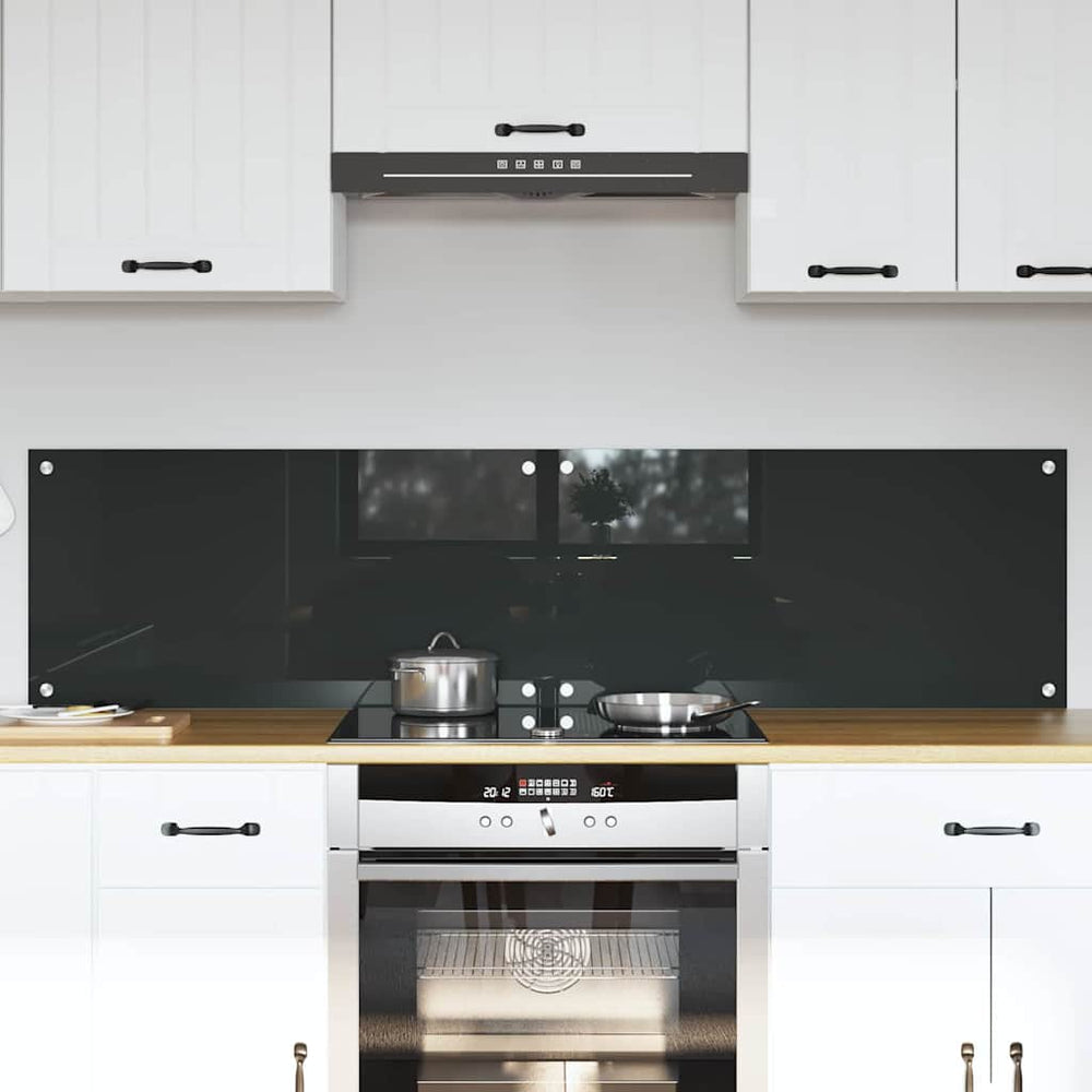 vidaXL Kitchen Backsplash 2 pcs Dark Gray 80 x 40 cm Tempered Glass