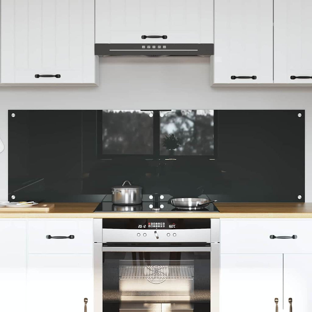 vidaXL Kitchen Splashback 2 pcs Dark Grey 80 x 50 cm Tempered Glass