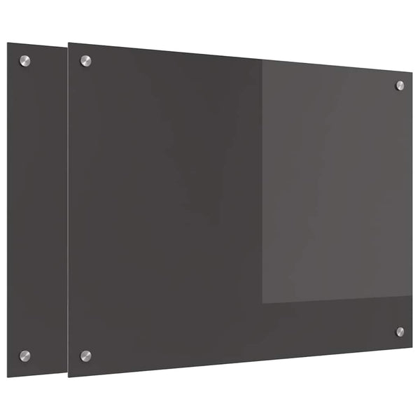 Dunkelgraue Küchenrückwand 2er Set, 80x60 cm