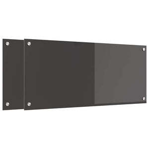 Dunkelgraue Küchenrückwand, 2er-Set, 90x40 cm