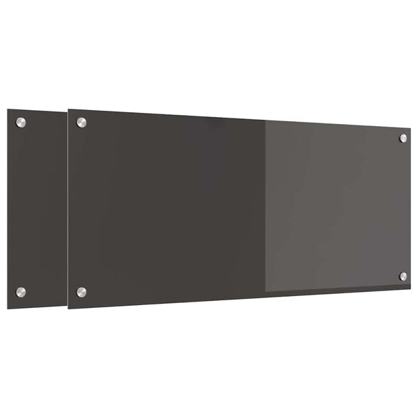 Dunkelgraue Küchenrückwand, 2er-Set, 90x40 cm