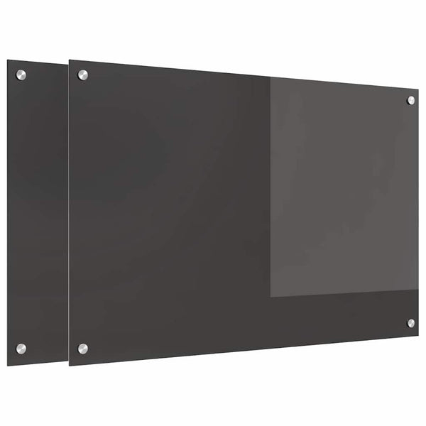Dunkelgraue Küchenrückwand, 2 Stück, 90x60 cm