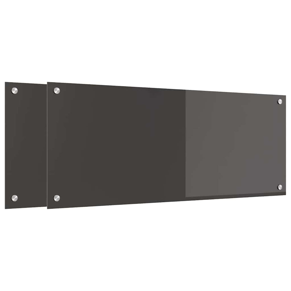 vidaXL Kitchen Splashback 2 pcs Dark Grey 100 x 40 cm Tempered Glass
