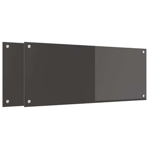 Dunkelgraue Küchenrückwand aus Glas, 2 Stk. 100x40 cm
