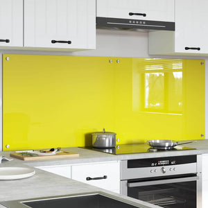 Gelbe Küchenrückwand aus Glas, 2er-Set