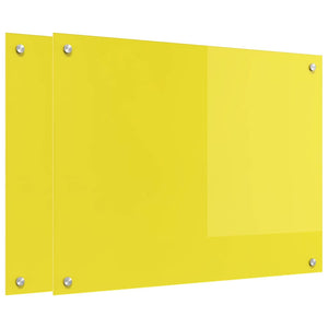 Gelbe Küchenrückwand aus Glas, 2er-Set
