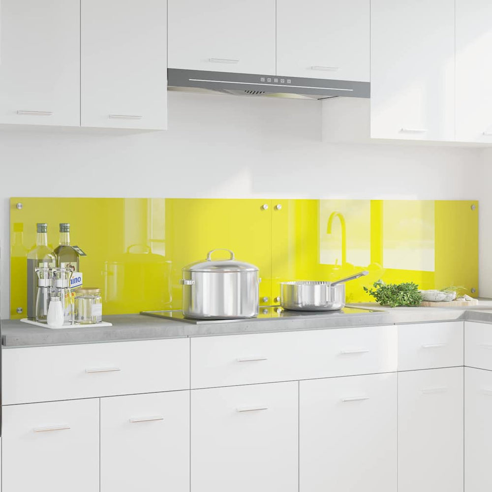 vidaXL Kitchen Splashback 2 pcs Yellow 100 x 40 cm Tempered Glass