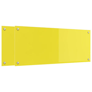 Gelbe Küchenrückwand aus Glas, 2er-Set