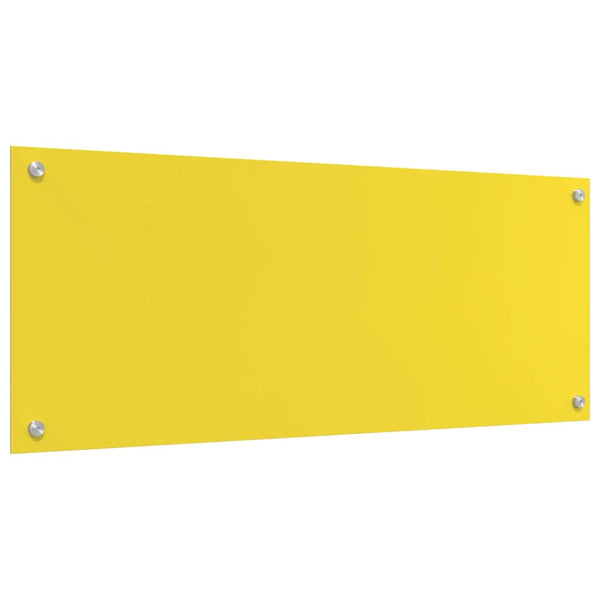 Gelbe Küchenrückwand aus Glas, 2er-Set