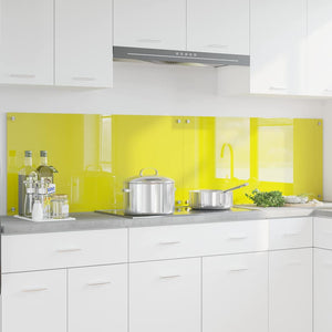 Gelbe Küchenrückwand aus Glas, 2er-Set