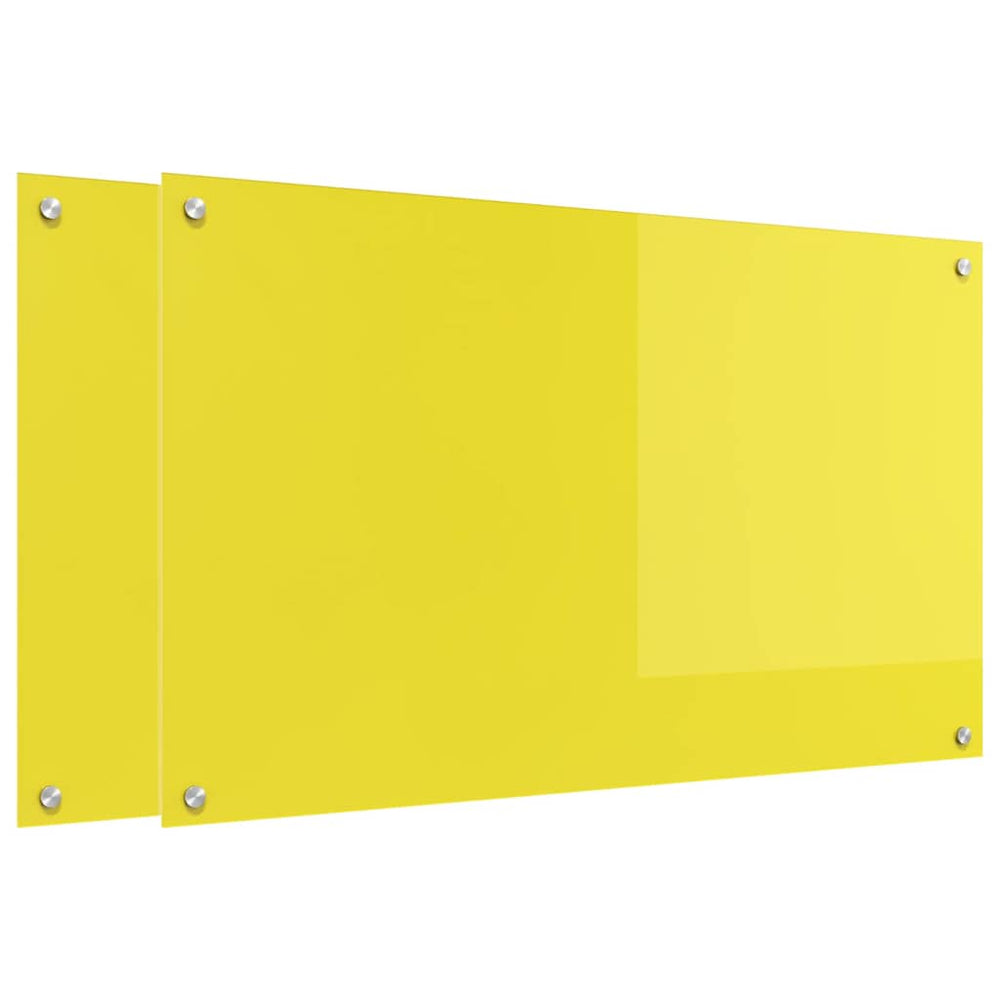 Gelbe Küchenrückwand aus Glas, 2er-Set