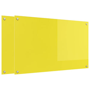 Gelbe Küchenrückwand aus Glas, 2er-Set