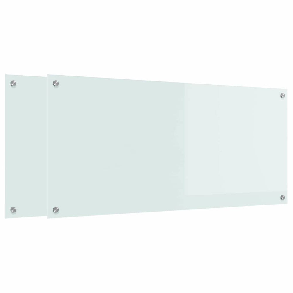 Küchenrückwand 2er Set Weiß Glas 110x50cm