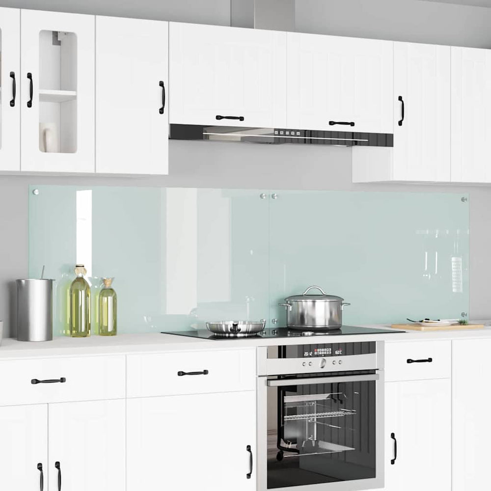 Küchenrückwand 2er Set Weiß Glas 110x60cm