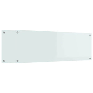 Küchenrückwand 2er Set Weiß Glas 120x40cm