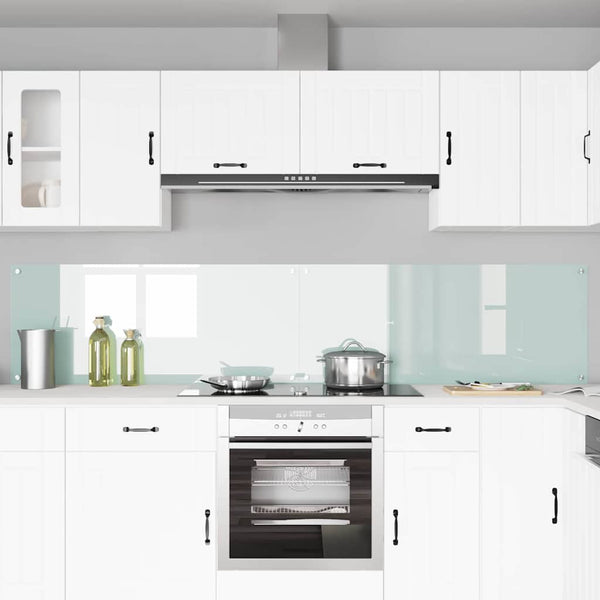 vidaXL Fond de hotte de cuisine 2 pcs Blanc 120 x 50 cm Verre trempé