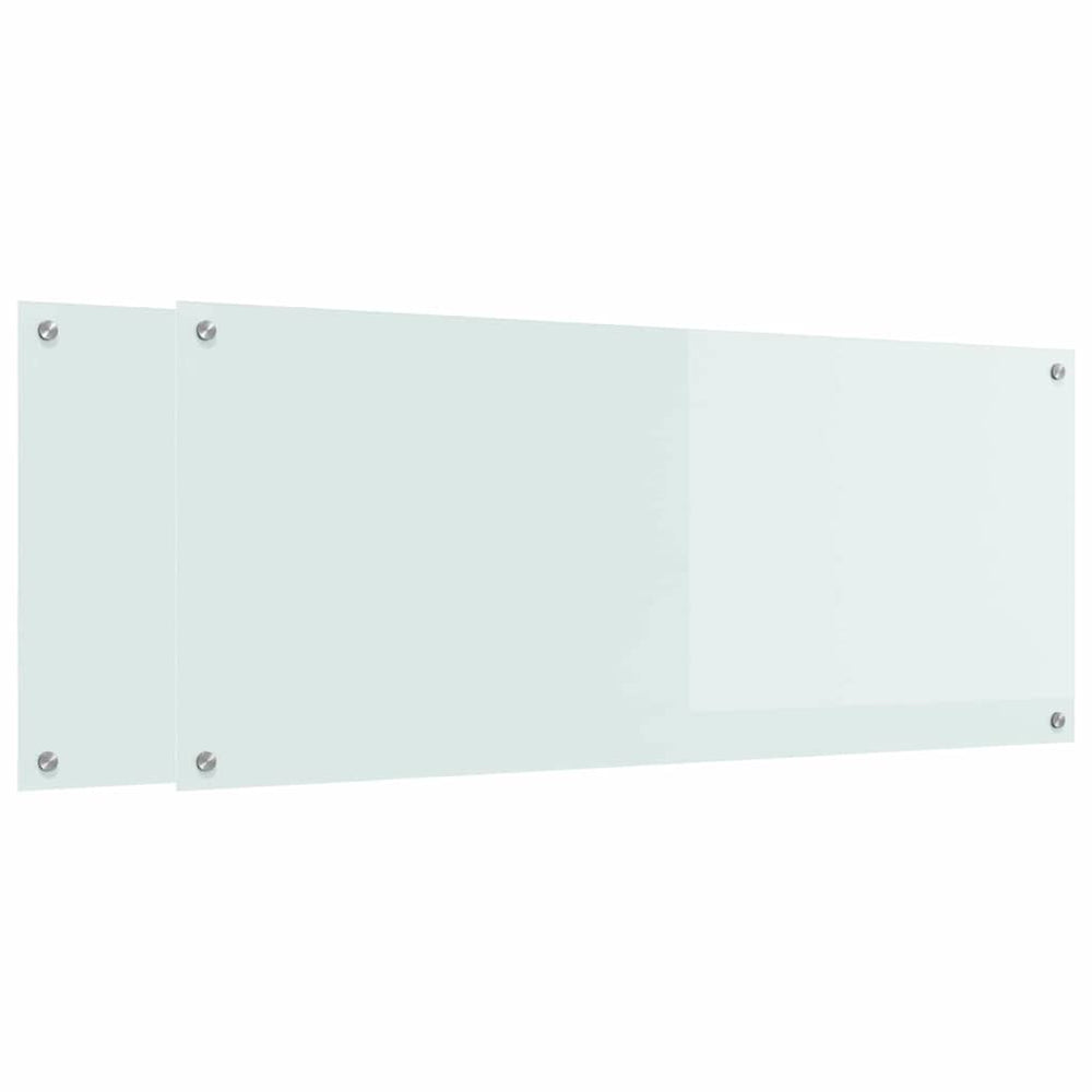 Küchenrückwand 2er Set Weiß Glas 120x50cm