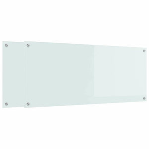 vidaXL Fond de hotte de cuisine 2 pcs Blanc 120 x 50 cm Verre trempé