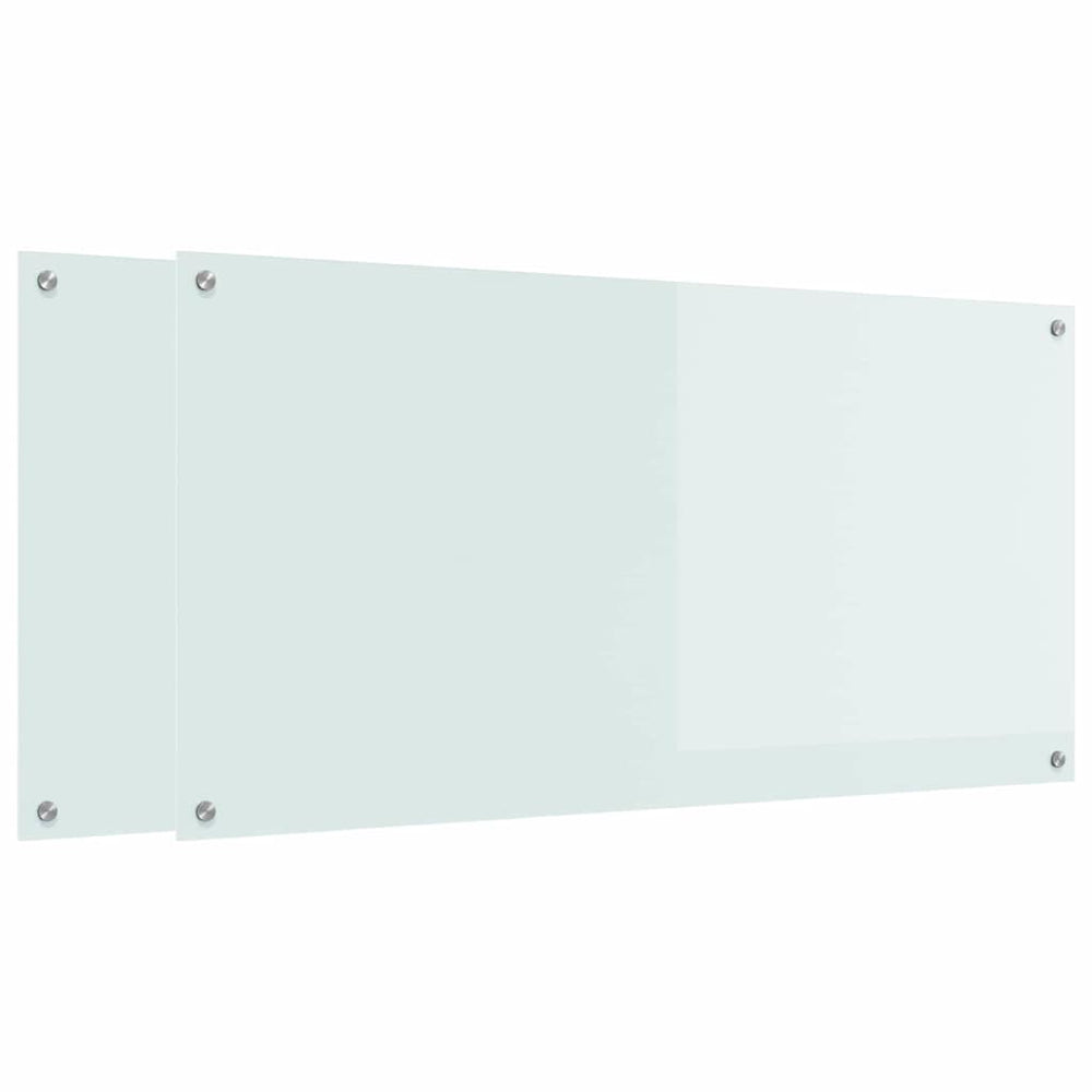 Küchenrückwand 2er Set Weiß Glas 120x60cm