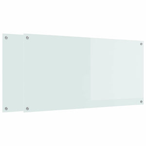 Küchenrückwand 2er Set Weiß Glas 120x60cm
