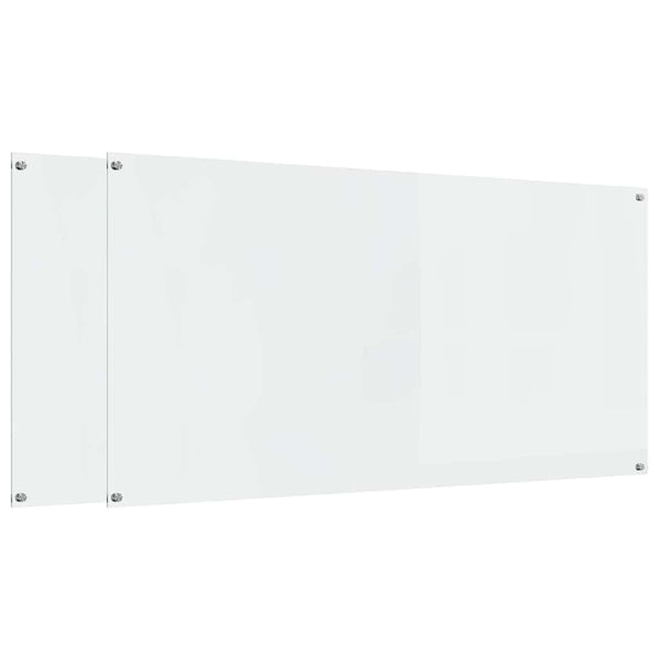 Küchenrückwand 2er Set Transparent Glas 120x60cm