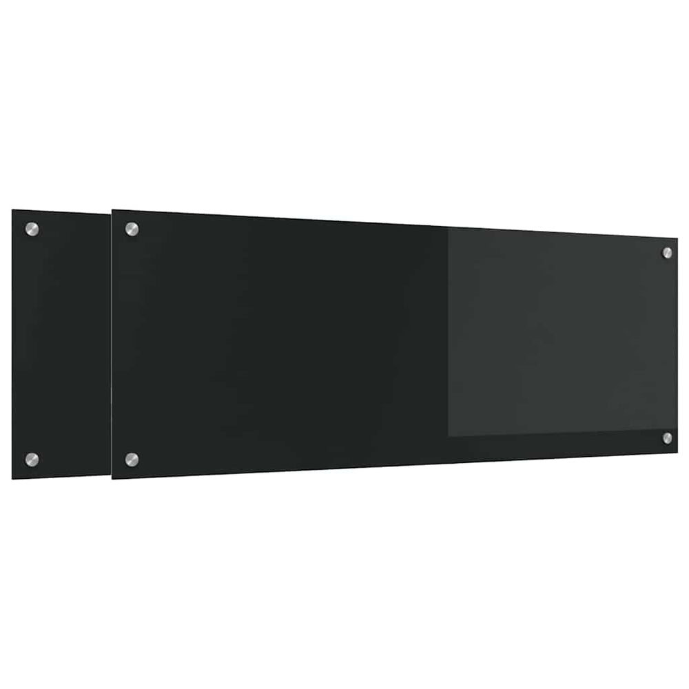 Küchenrückwand Schwarz Glas 110x40cm 2er Set