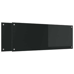 Küchenrückwand Schwarz Glas 110x40cm 2er Set