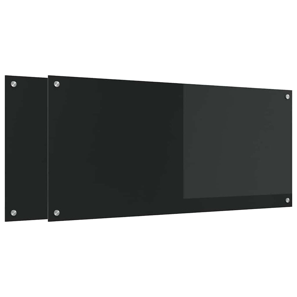 Küchenrückwand Schwarz 110x50cm, 2er Set