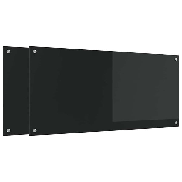 Küchenrückwand Schwarz 110x50cm, 2er Set
