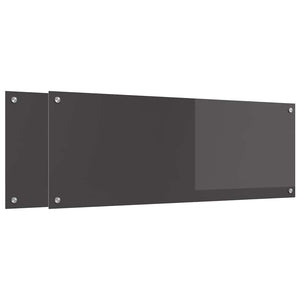 Dunkelgraue Küchenrückwand, 2 Stk. aus Glas