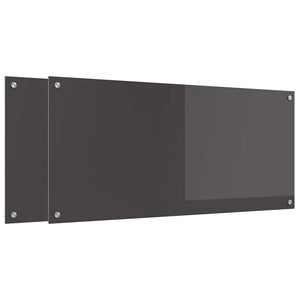 Dunkelgraue Küchenrückwand aus Glas, 2er-Set