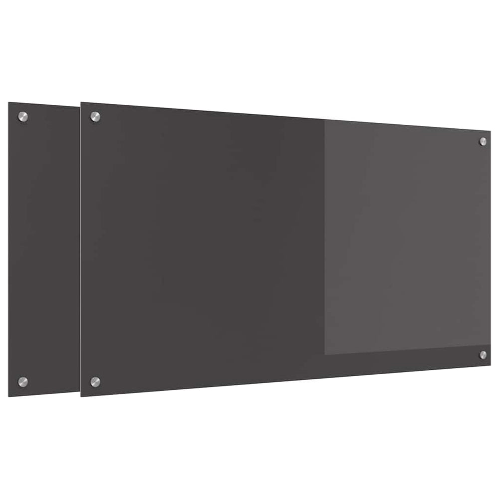 Dunkelgraue Küchenrückwand, 2er-Set, 110x60 cm