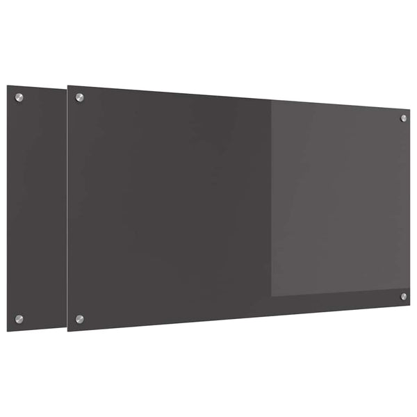 Dunkelgraue Küchenrückwand, 2er-Set, 110x60 cm