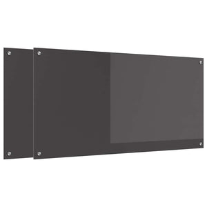 Dunkelgraue Küchenrückwand, 2-teilig, 120x60 cm