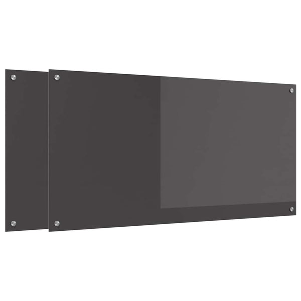 Dunkelgraue Küchenrückwand, 2-teilig, 120x60 cm